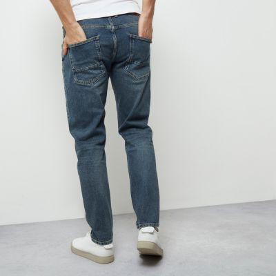 Mid blue wash Jimmy tapered jeans